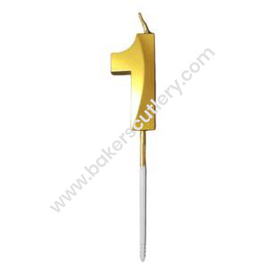 Baker’s Cutlery® Quality Gold Number Candles, Birthday Cake Candles, 5.3 inches Gold Number Cupcake Candle 1