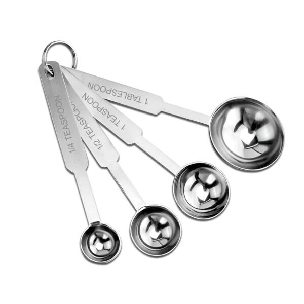 Baker’s Cutlery® 4 Pieces Stainless Steel Measuring Spoon Set for Measuring Dry & Liquid Ingredients/Cooking