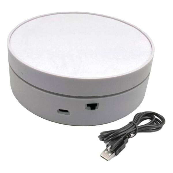 Baker's Cutlery® Rotating Display Stand Turntable for Product Collectibles Models Display white Velvet