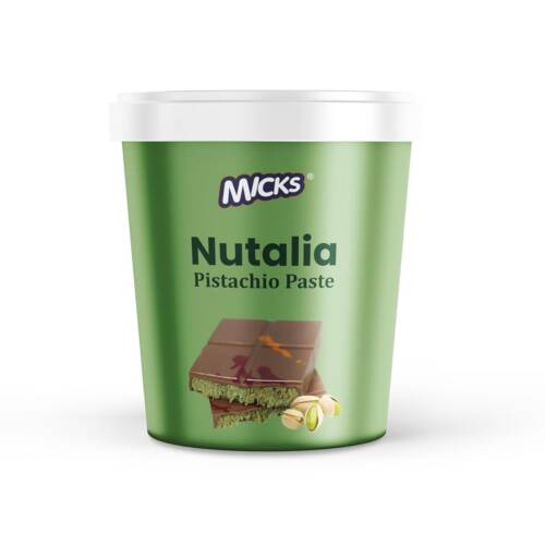 Baker’s Cutlery® Micks Nutalia Pistachio Paste, 1 kg, Rich and Creamy Spread for Desserts and Snacks