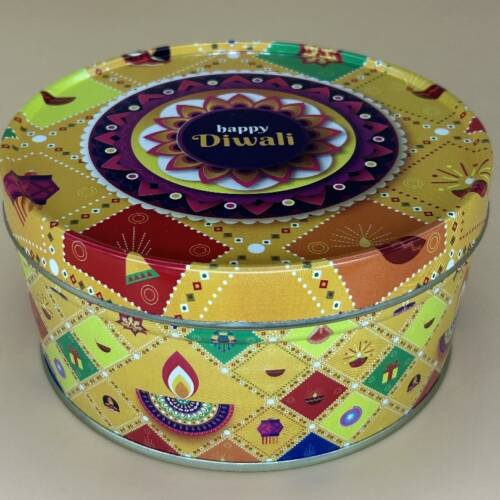 Baker's Cutlery® Yellow Metallic Round Dream Cake Tin 5.5 x 3 Inch Stainless steel | Plum Cake Tin | Gift Box For Special Occasion Pack of 1 ( For diwali )