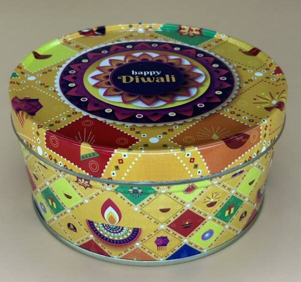 Baker's Cutlery® Yellow Metallic Round Dream Cake Tin 5.5 x 3 Inch Stainless steel | Plum Cake Tin | Gift Box For Special Occasion Pack of 1 ( For diwali )