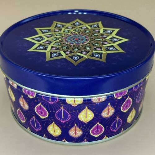 Baker's Cutlery® Dark blue Metallic Round Dream Cake Tin 5.5 x 3 Inch Stainless steel | Plum Cake Tin | Gift Box For Special Occasion Pack of 1 ( For diwali ) 