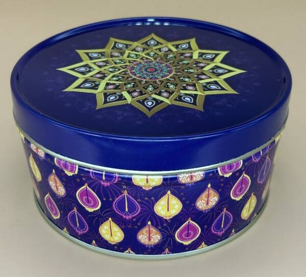 Baker's Cutlery® Dark blue Metallic Round Dream Cake Tin 5.5 x 3 Inch Stainless steel | Plum Cake Tin | Gift Box For Special Occasion Pack of 1 ( For diwali ) 