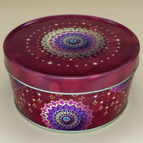 Baker's Cutlery®  Dark blue Metallic Round Dream Cake Tin 5.5 x 3 Inch Stainless steel | Plum Cake Tin | Gift Box For Special Occasion Pack of 1 ( For diwali ) 