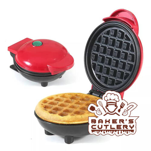 Baker’s Cutlery® Waffle Maker, Electric Waffle Iron, Mini Waffles Maker Machine For Home, Red - 350 Watts